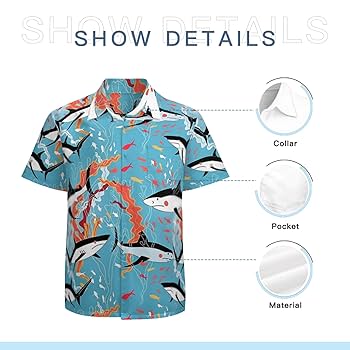 Amazon.co.jp: 半袖シャツ アロハシャツ メンズ 夏 サメ 魚